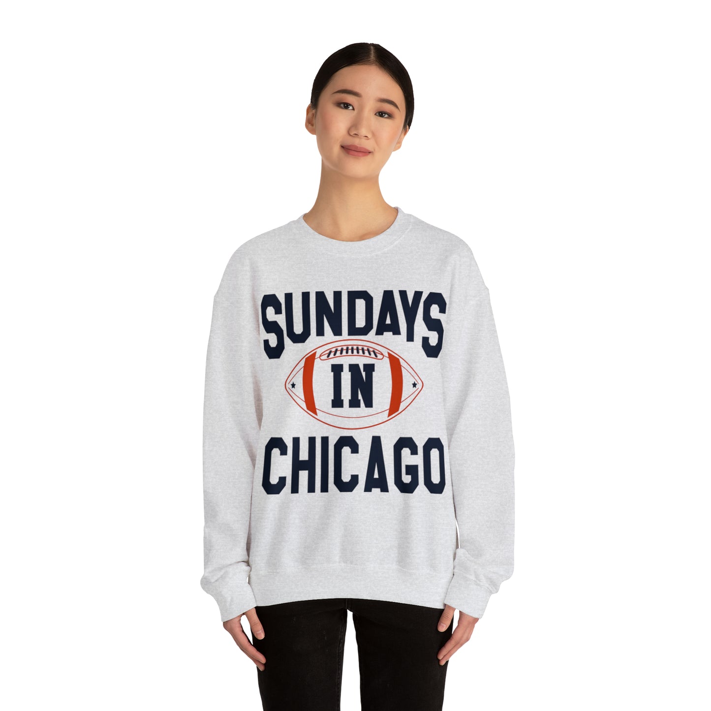 Sundays In Chicago Crewneck Football Sweatshirt