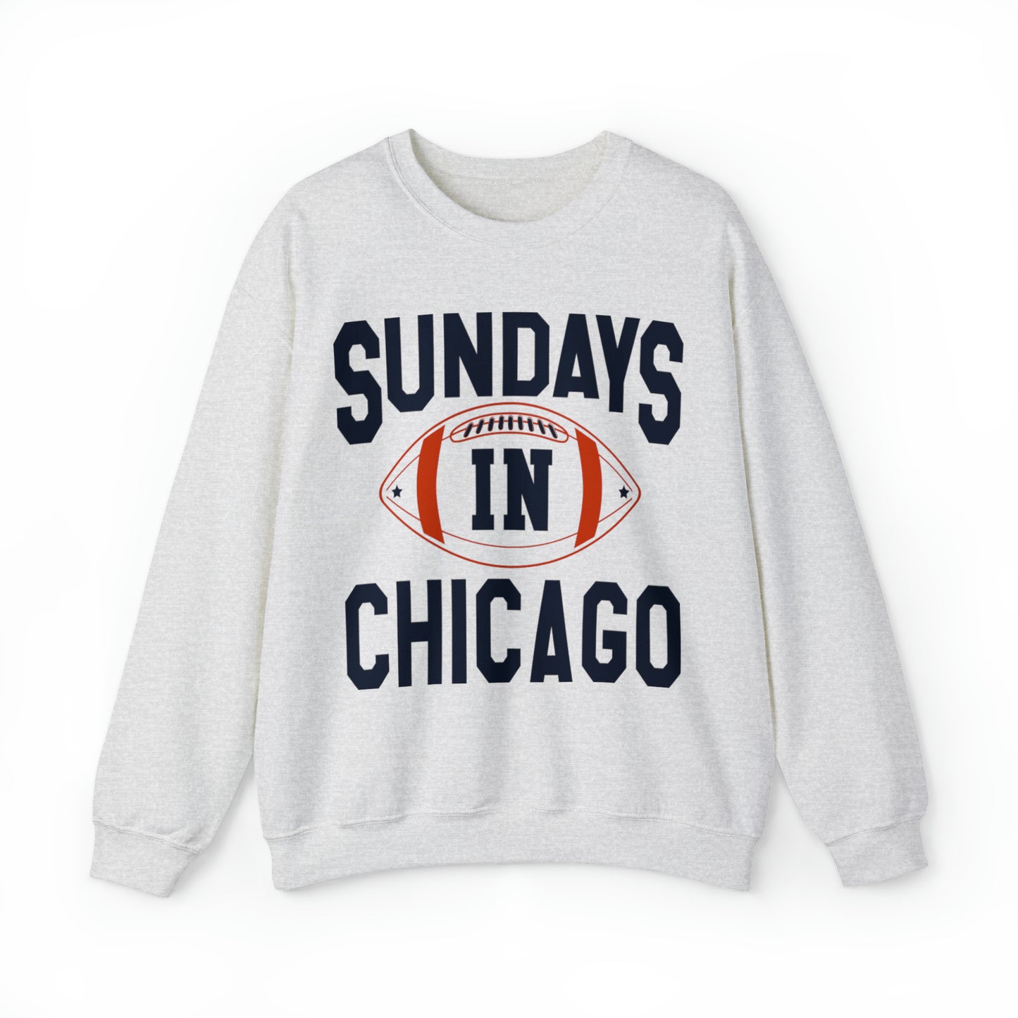 Sundays In Chicago Crewneck Football Sweatshirt