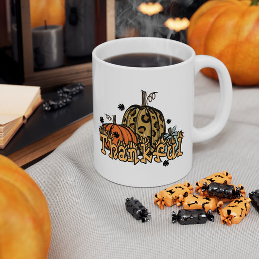 Thankful Fall Coffee Mug, Fall Coffee Mug, Boho Mug, Gift For Her, Birthday Gift, Fall, Pumpkins, Thankful, Fall Gift