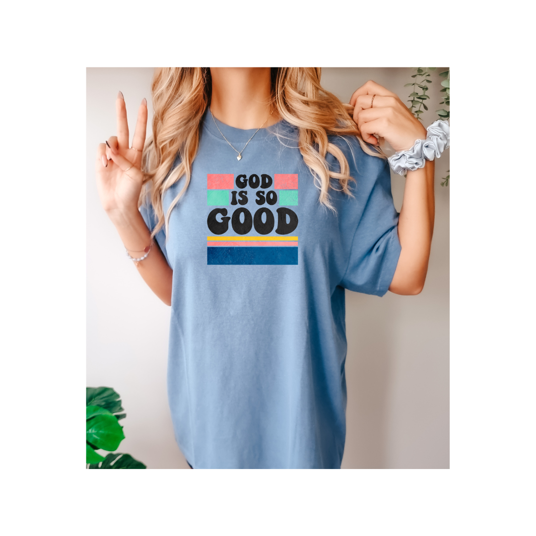 Retro God Is So Good T Shirt (Comfort Colors)