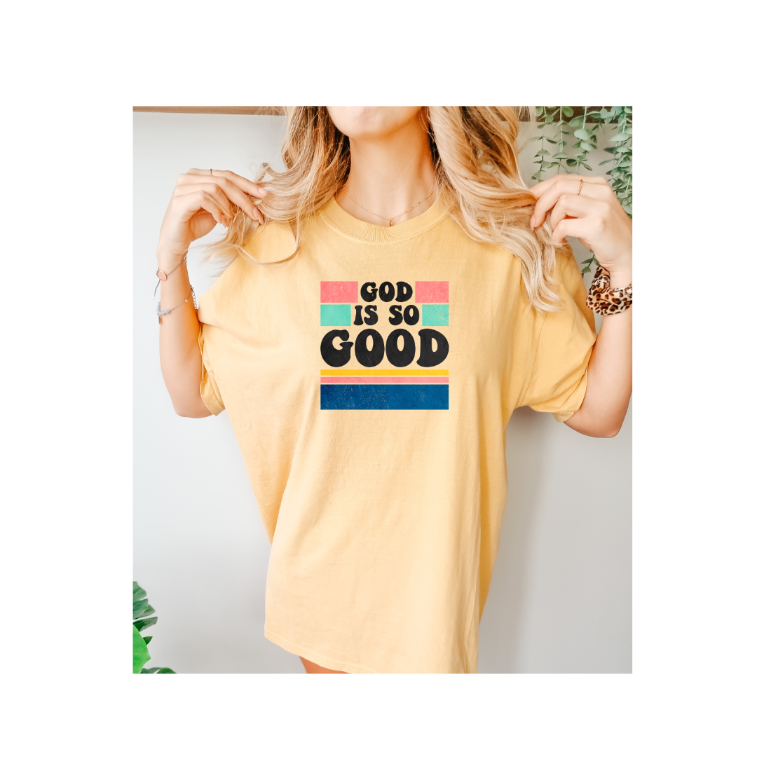 Retro God Is So Good T Shirt (Comfort Colors)