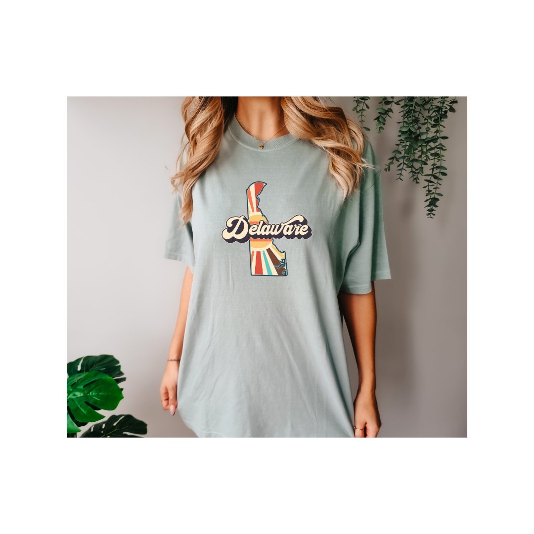 Retro Boho Delaware T Shirt (Comfort Colors)